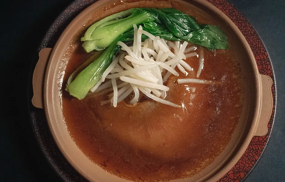 Shark fin in a clay pot at Yakitori Suzune