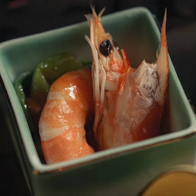 Shrimp from the appetizers at Yakitori Suzune